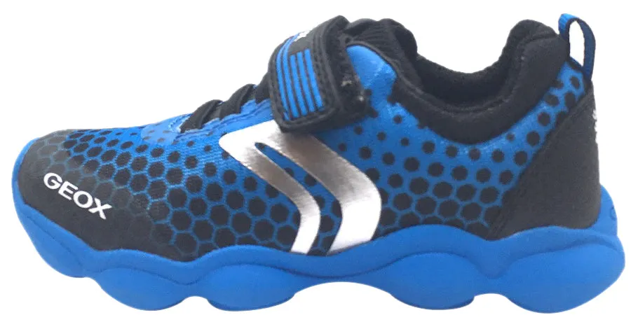 Asics Volleyball Shoes Sky Elite Ff Geox Boy's Munfrey Light Blue Black Polka Dot Mesh Double Hook and Loop Strap Sporty Low Top Breathable Sneaker
