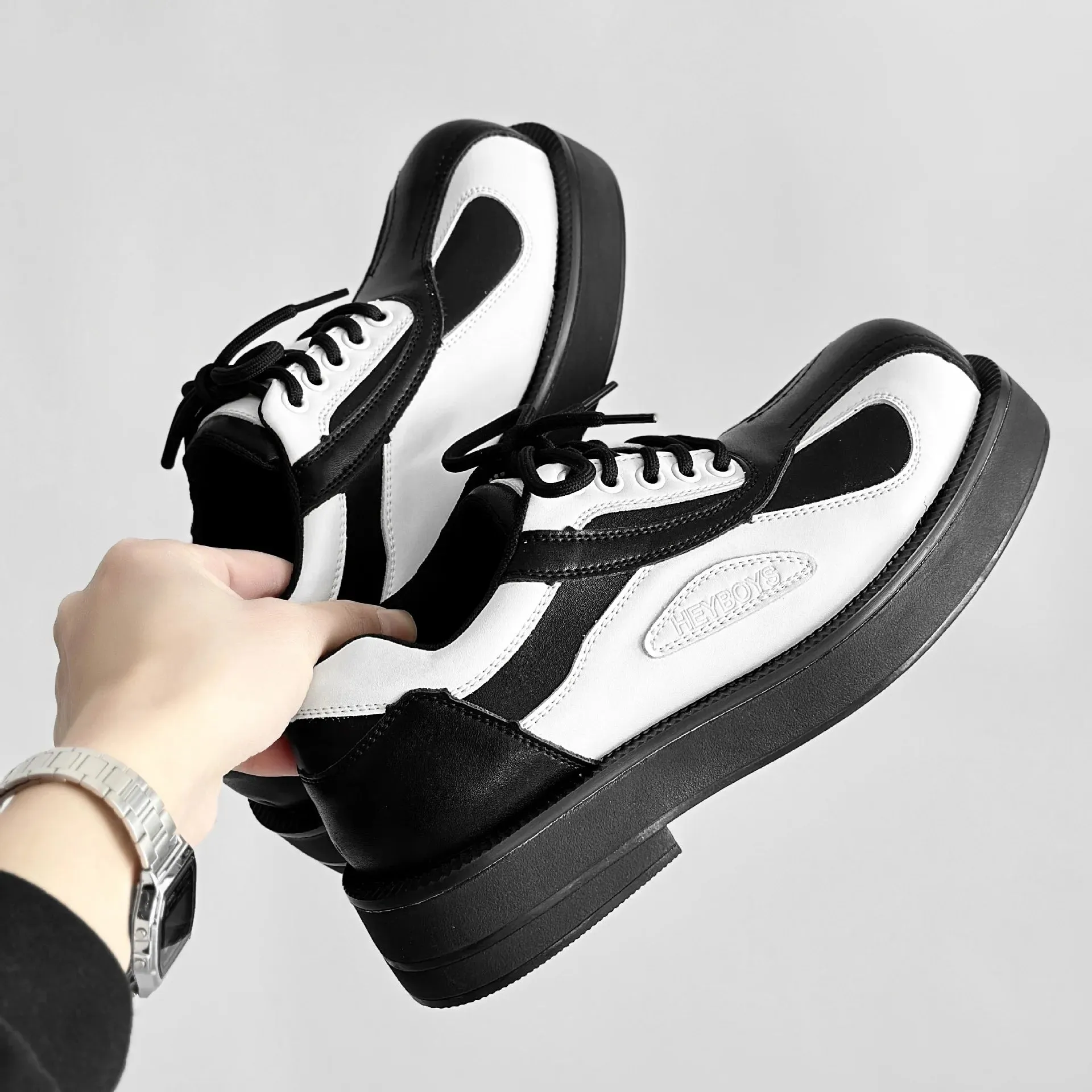 Asics Shoe Tracker Business Formal White Black Leather Shoes