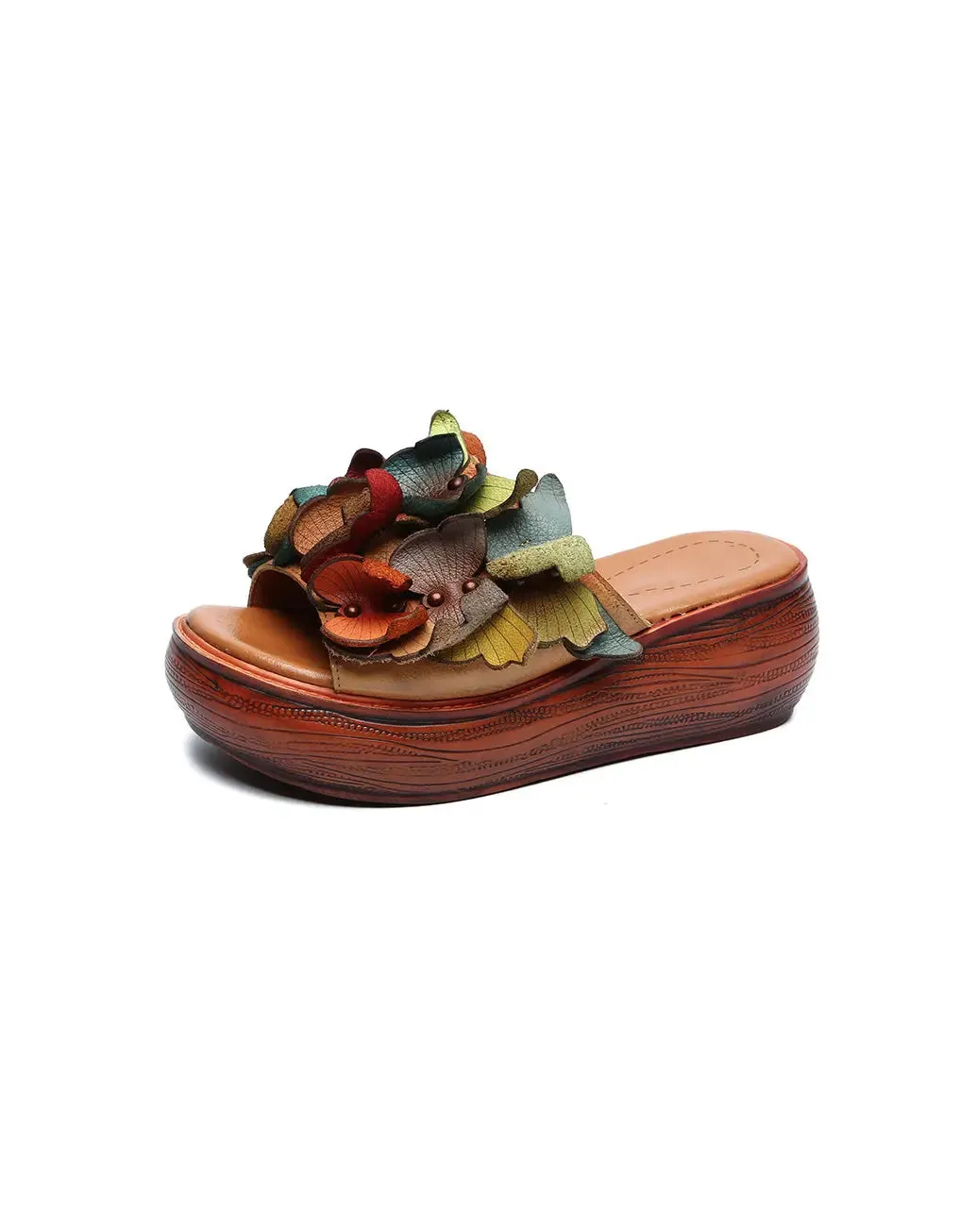 L Bean Slippers Butterflies Wedge Slippers