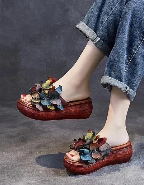 Butterflies Wedge Slippers Slippers Oakleaf Hydrangea