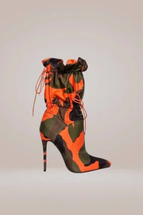 Camo Orange High Heel Ankle Boots Adidas Gazelle Boost Shoes