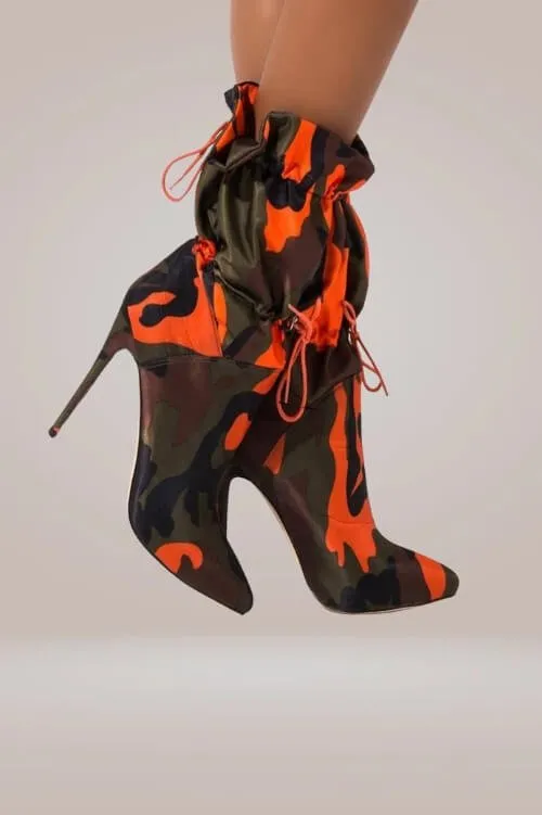 Adidas Basketball Shoes Kobe Camo Orange High Heel Ankle Boots