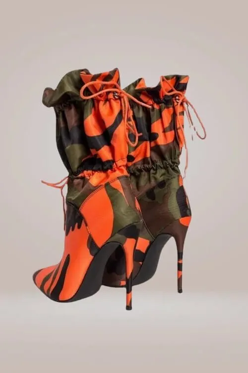 Camo Orange High Heel Ankle Boots Soccer Adidas Shoes