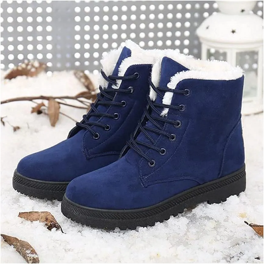 Boots For The Snow Womens Casual Suede Winter Ankle Boots with Wool and Heel for Women | Ideal for Winter