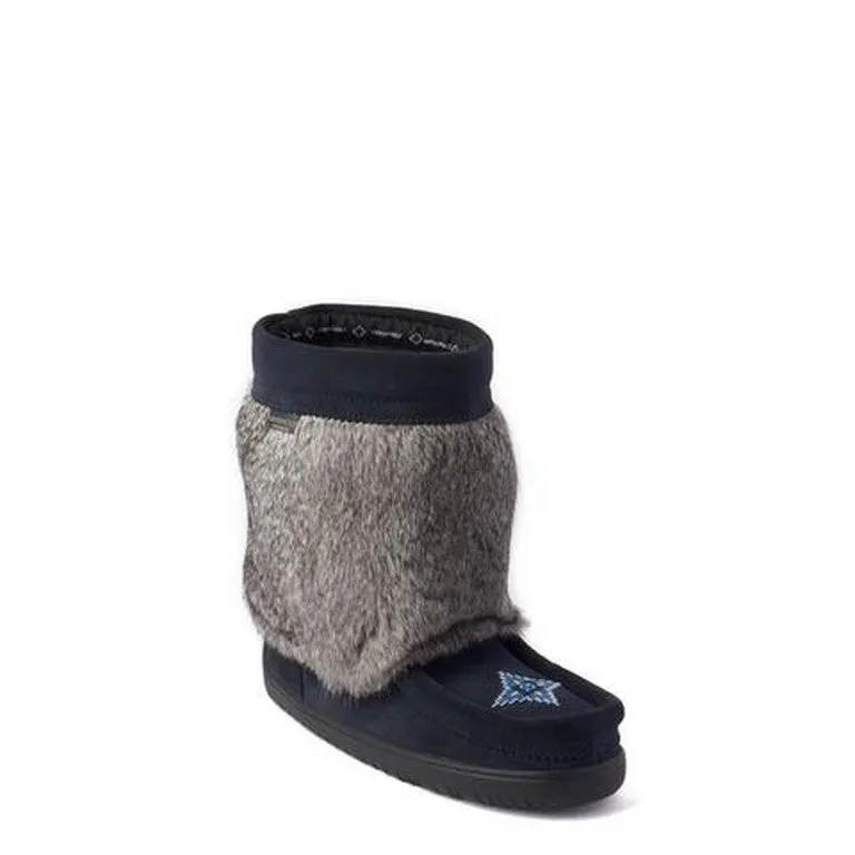 Manitobah Mucklucks Snowy Owl Half - WATERPROOF - Navy Suede Soft Touch Ski Enthusiast