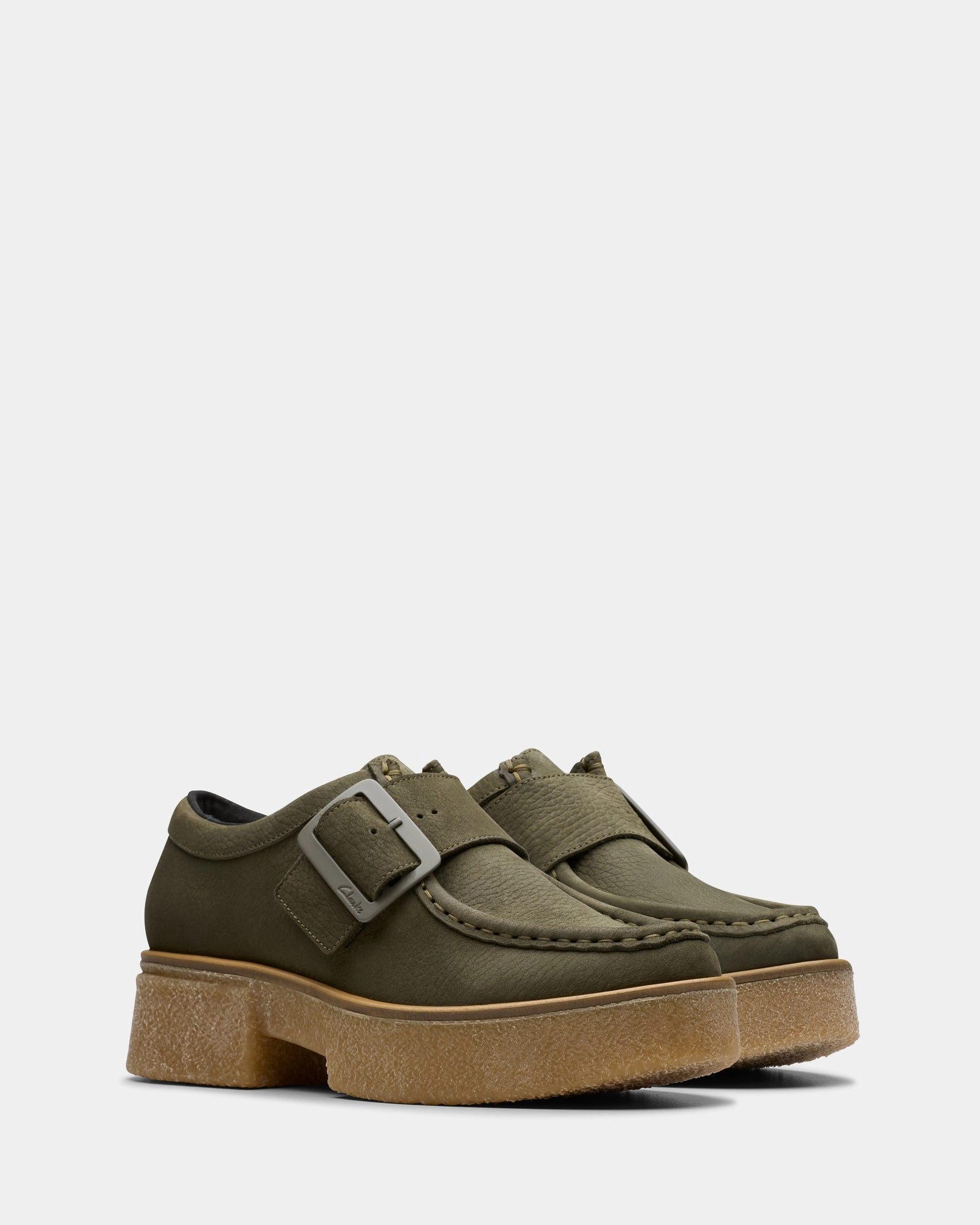 Linoso Monk Dark Green Nubuck Stain Resistant