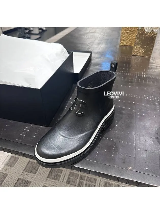 CC Logo Rubber Ankle Rain Boots Black Chanel Hunter Diana Rain Boots