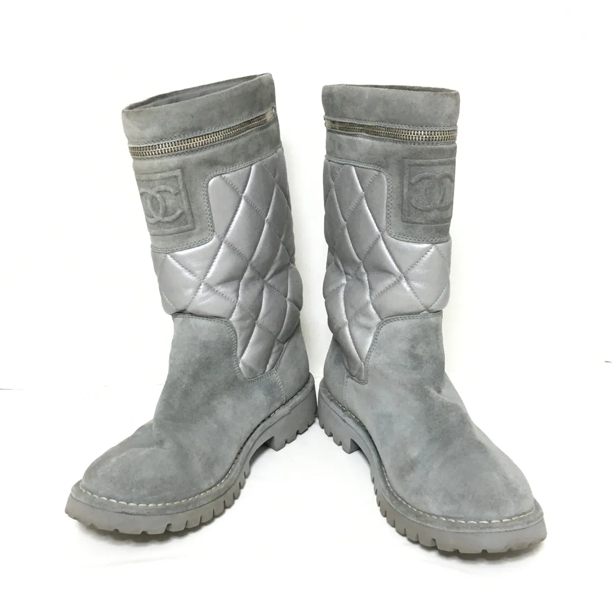 Adidas Waterproof Running Shoes Chanel Grey Boots, 37.5