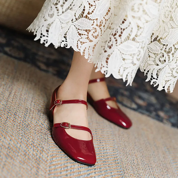 Women's Buckles Belts Sandals Flat Barbie Shoes