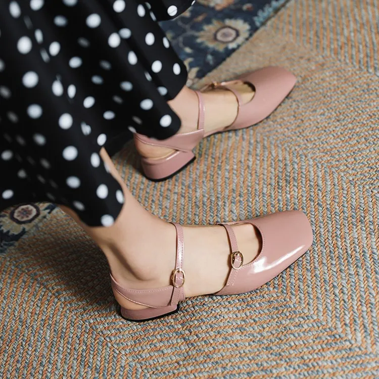 Women's Buckles Belts Sandals Flat Shoes Business Casual