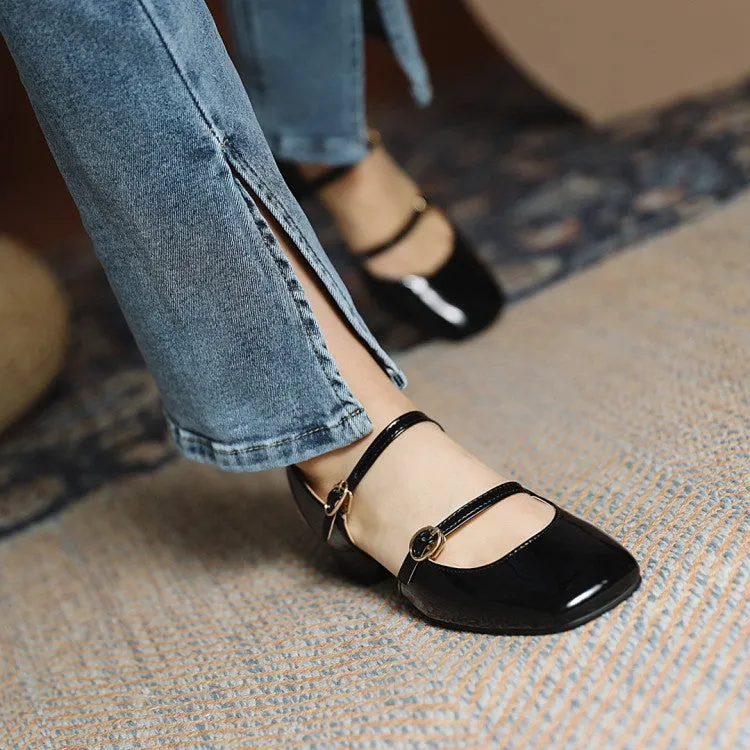 Women's Buckles Belts Sandals Lace Up Ballet Flat Shoes