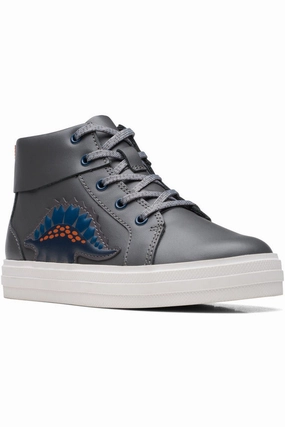 Clarks Nova City K in Grey Print Comfort Padding