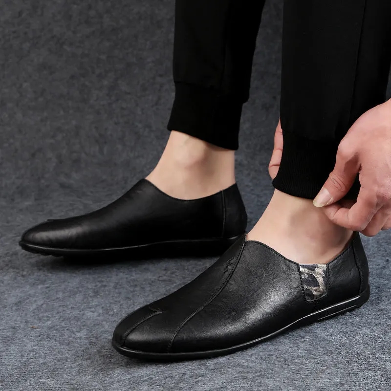 Types Of Loafers Genuine Leather Men Casual Shoes Luxury 2020 Mens Loafers Moccasins Breathable Slip On Black Driving
