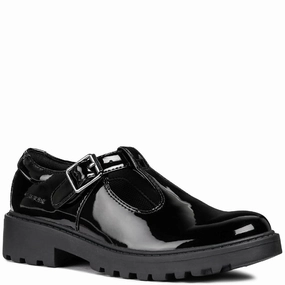 Geox J Casey G. E Buckle Infant School Shoes Low noise Soft Material