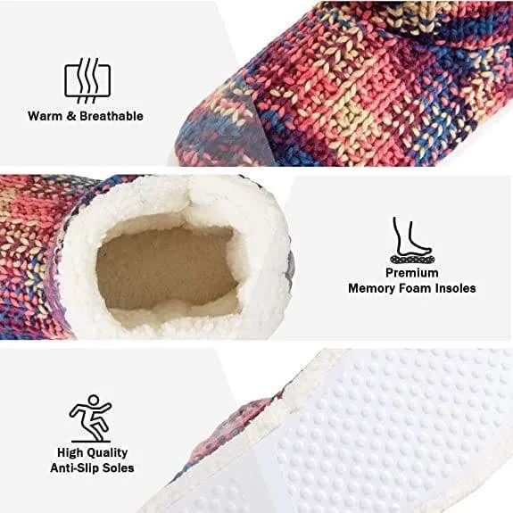 Leather High Boots CityComfort Ladies Slipper Boots Knitted Warm Winter Indoor Booties