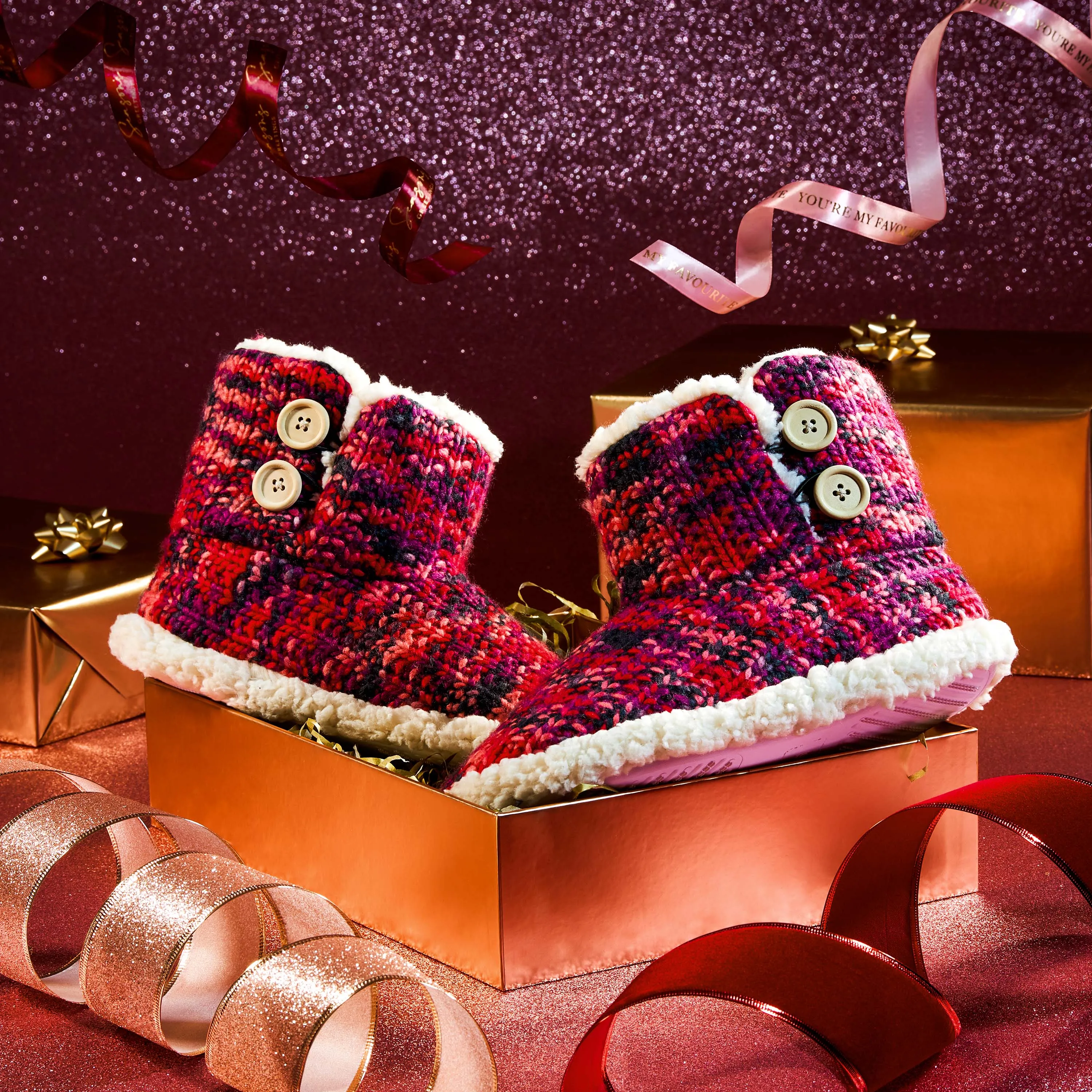 CityComfort Ladies Slipper Boots Knitted Warm Winter Indoor Booties Steel Toe Combat Boots