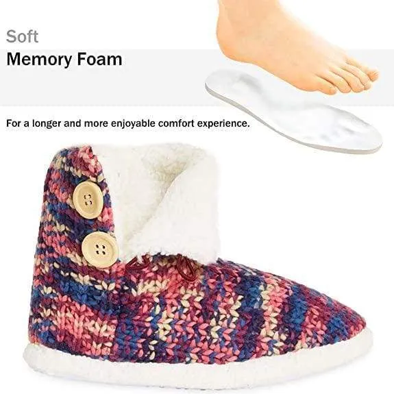 CityComfort Ladies Slipper Boots Knitted Warm Winter Indoor Booties Patrol Boots