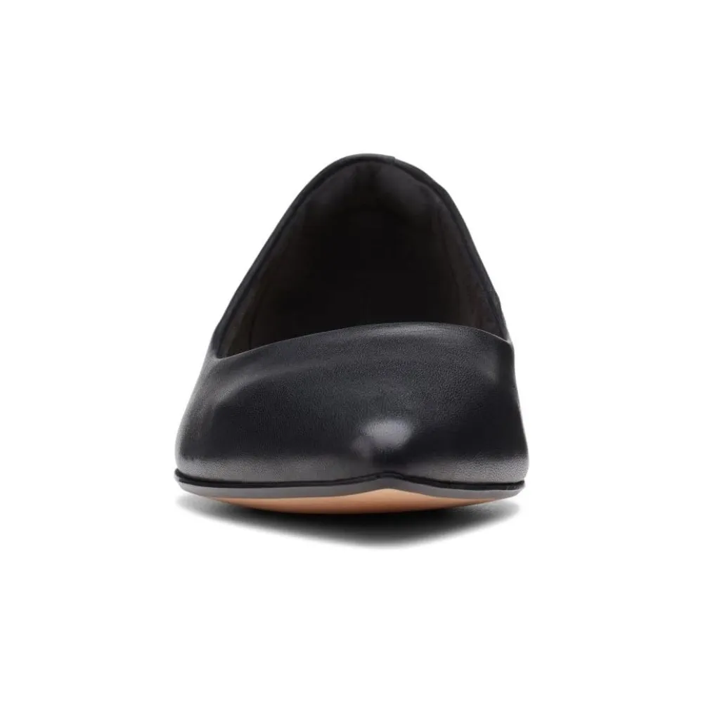 Dress Shoes Boots Clarks Laina15 Step Black Leather Flat (Women's)