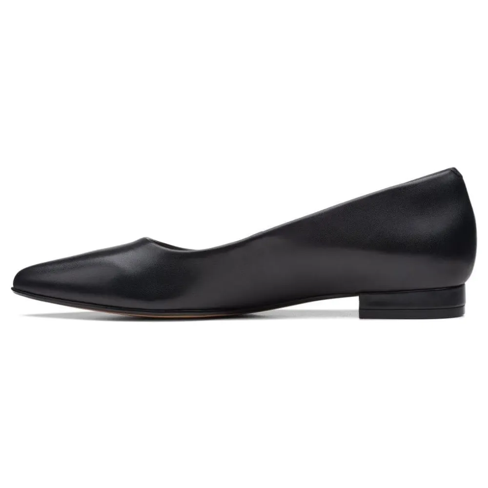 Clarks Laina15 Step Black Leather Flat (Women's) Dress Shoe Store