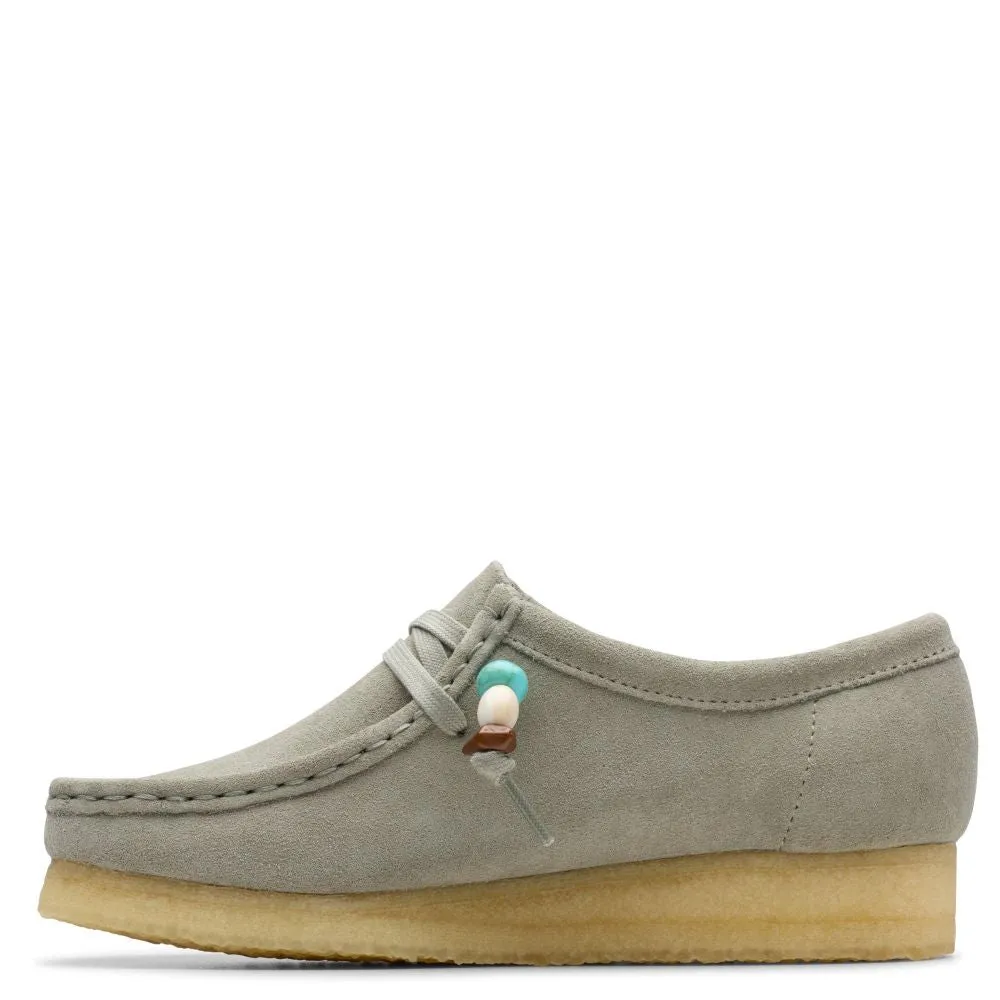 Horsebit Platform Loafers Clarks Women's Wallabee in Sage Suede