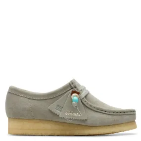 Chunky Sole Loafers Clarks Women's Wallabee in Sage Suede