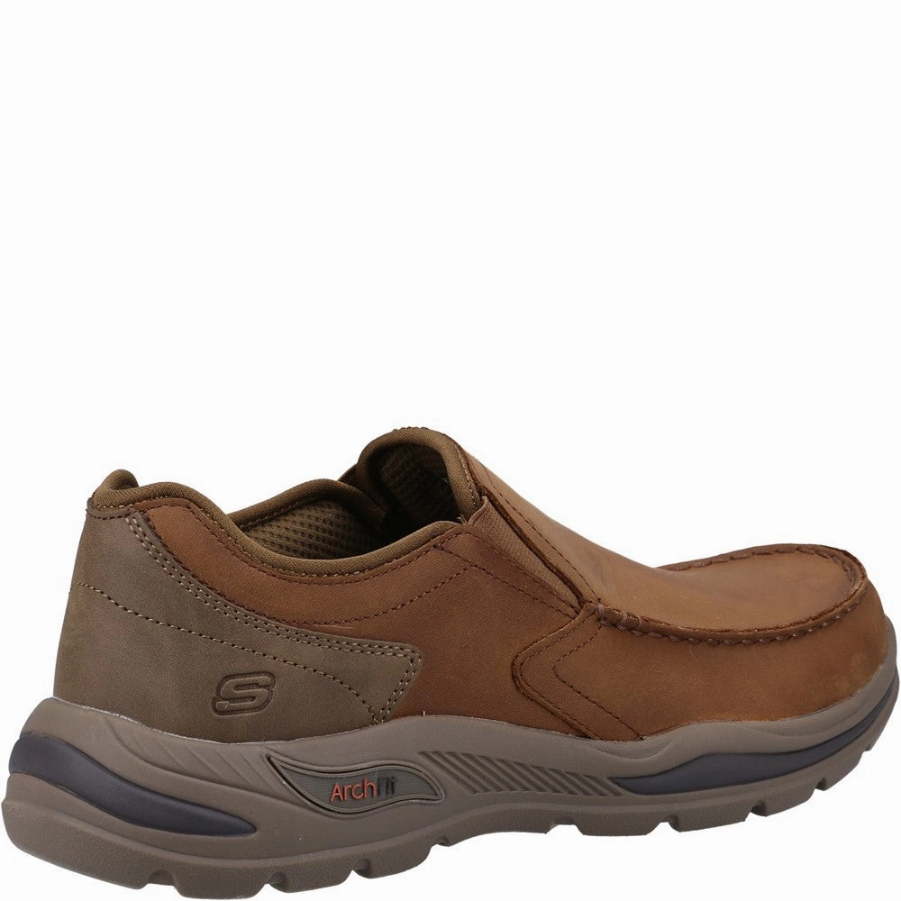 Skechers Arch Fit Motley Hust Slip On Shoes Tunnel Step Travel Gear