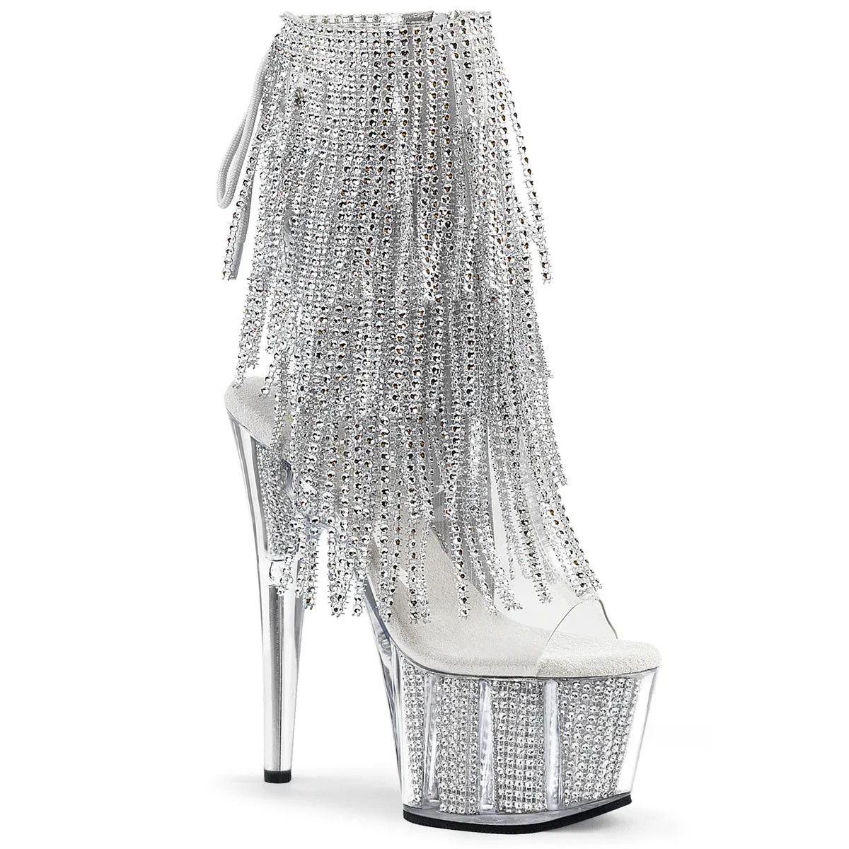 ADORE-1017SRS Pleaser Clear/Silver Sexy Platform Shoes (Pole Dancing Heels) Asics Winterized Shoes