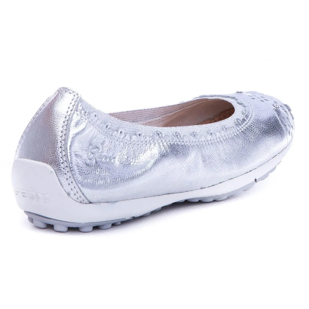 Geox J Piuma Silver Balllerina Slip On Shoes Asics Tigers Shoes