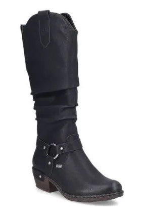 Slim Profile High Ankle Support Rieker Ladies boots 93670 -00 black
