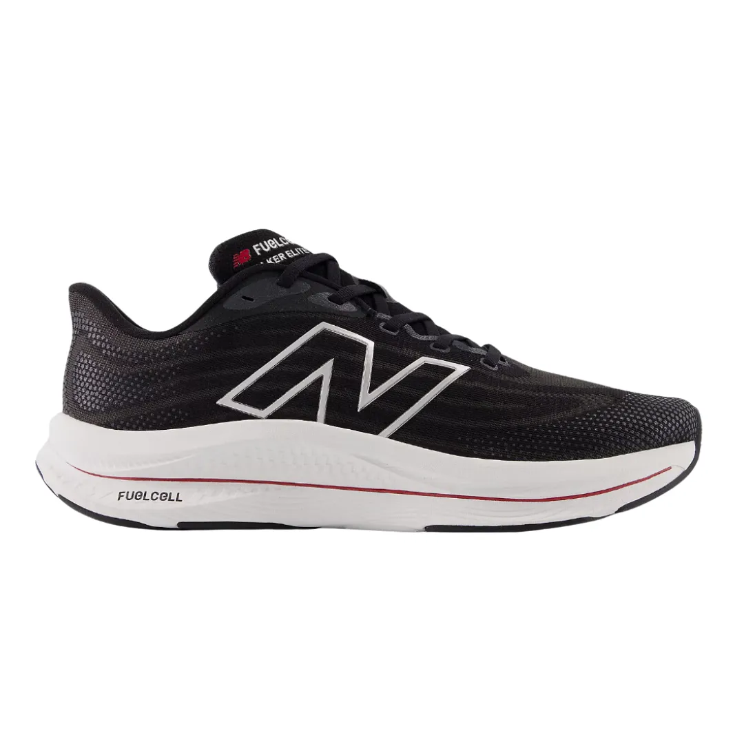 New Balance Womens Fresh Foam Men's FuelCell Walker Elite - Black with Team Read and Silver (D Width)