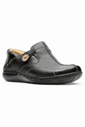 Soft Construction Arch support Clarks Un Loop Black leather