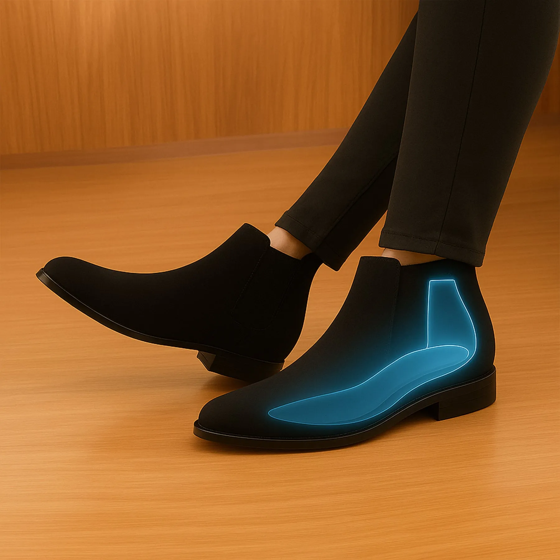 Adidas Superstar Casual Shoes 9CM Height Increasing Chelsea Boots for Men  Hidden Heel Lift Ankle Boots