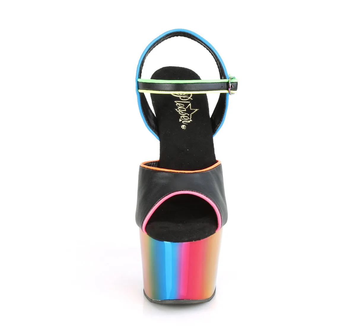 ADORE-709RC-02 Pleaser Black Faux Leather Sexy Platform Shoes (Pole Dancing Heels) Asics High Top Wrestling Shoes