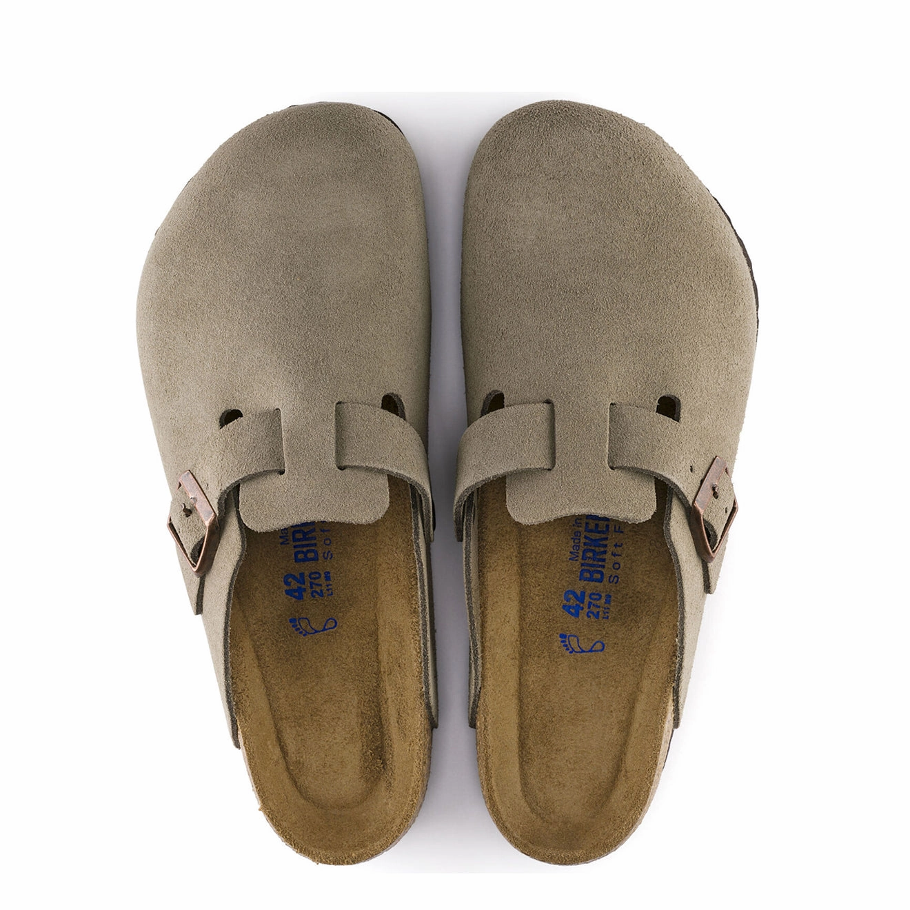 Birkenstock Boston SFB Reg Fit Taupe Classic Flip-flops Adjustable Comfort
