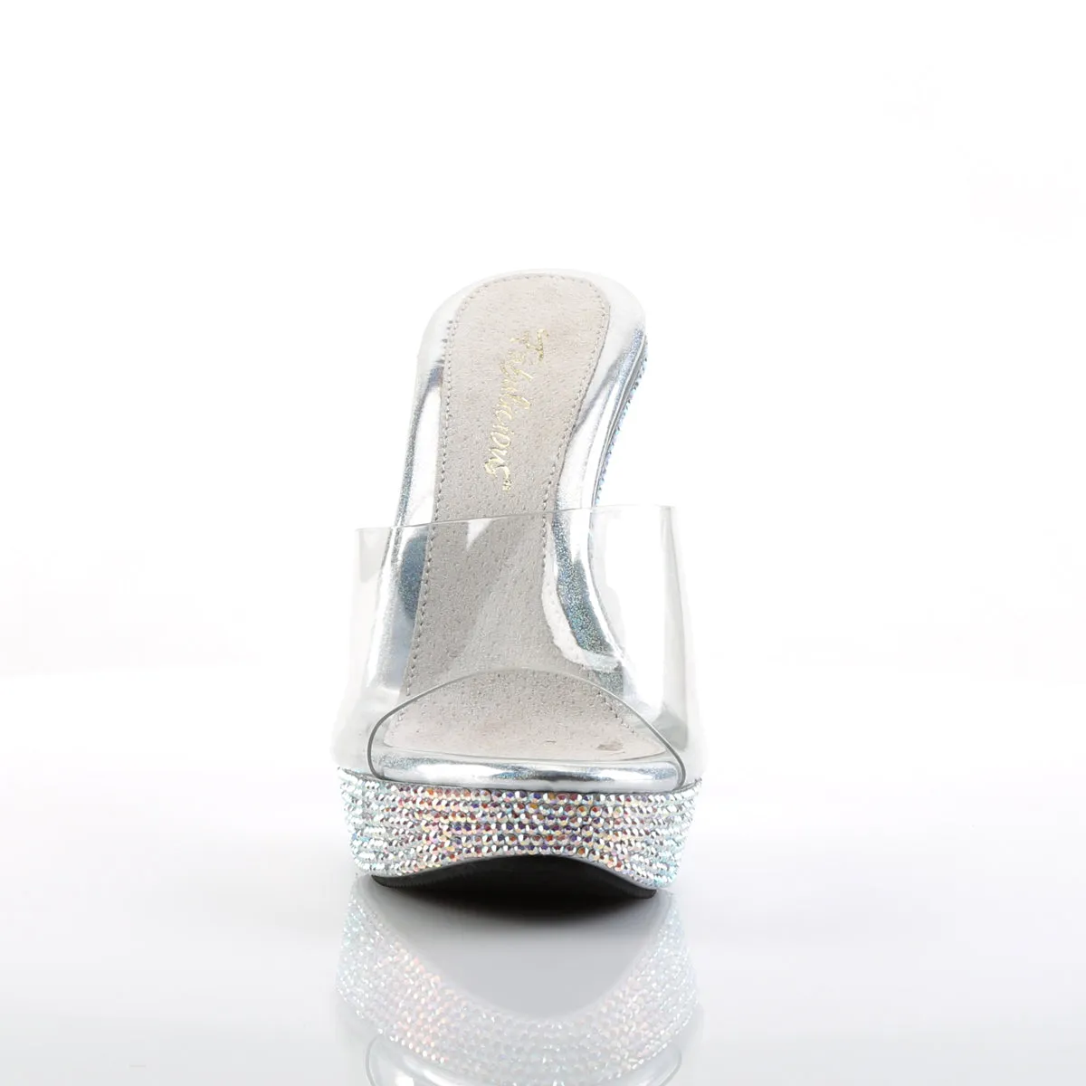 COCKTAIL-501DM Fabulicious 5" Cocktail Clear/Silver Multi Sexy Shoes (High Heels) Asics Zebra Shoes