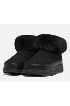 Trendy Style Durable Build FitFlop GEN-FF  Mini Double-Faced Shearling Boots black