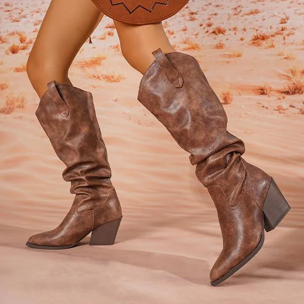 Adidas Shoes Online Sale Women's Fashion Pleated Slip-On Knee-High Boots 05428715S