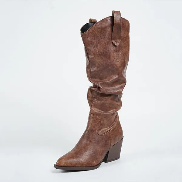 Women's Fashion Pleated Slip-On Knee-High Boots 05428715S Adidas World Cup Soccer Shoes