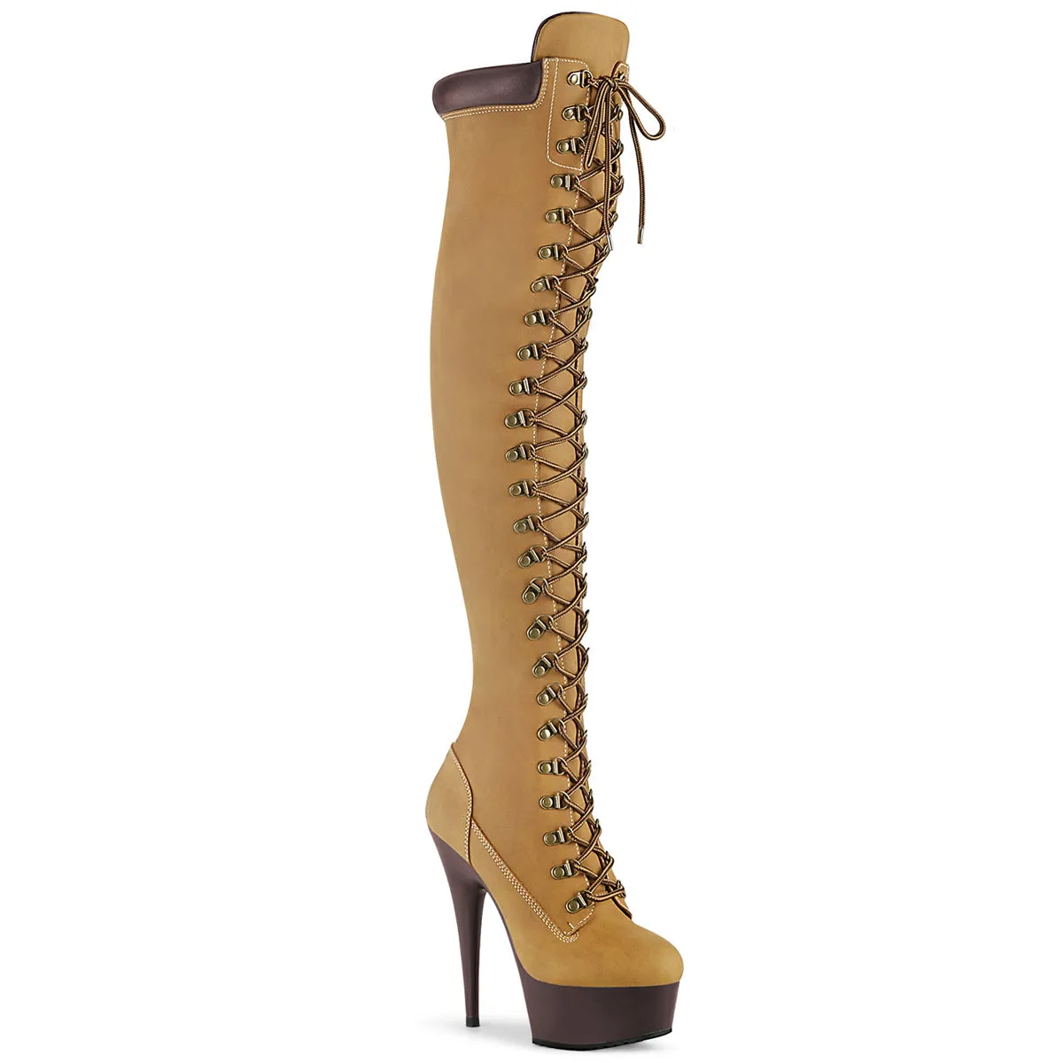 Boots Work Shoes 6 Inch Heel DELIGHT-3000TL Tan Nubuck
