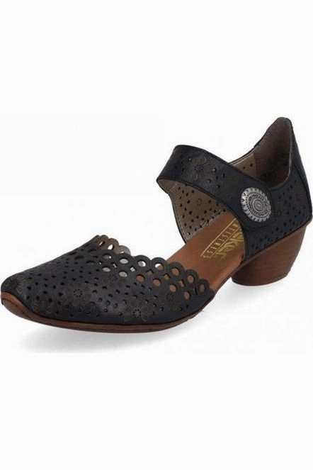 Rieker Womens Shoes 43753 14 blue Chunky Sole