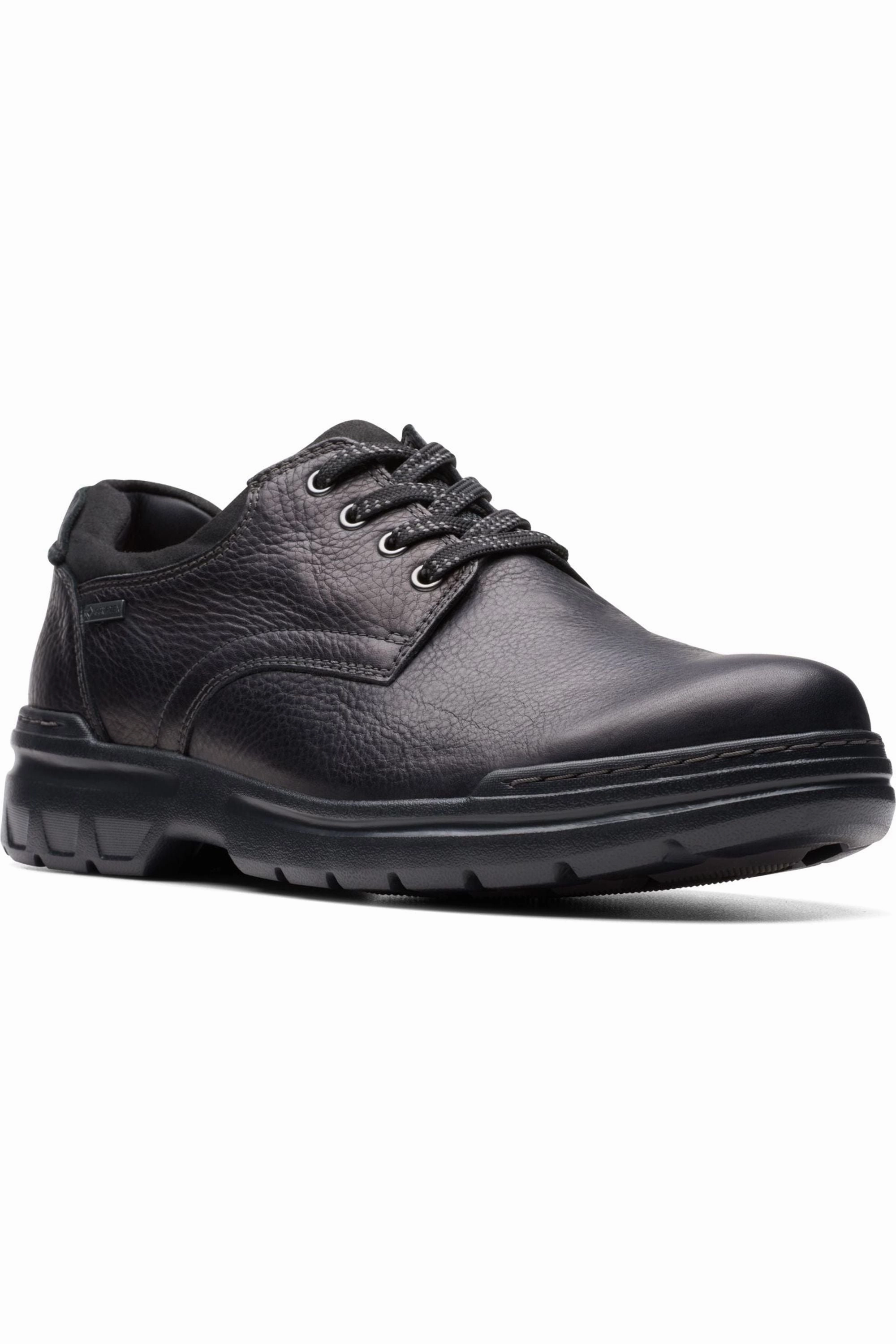 Everyday Use easy move Clarks Rockie WalkGTX waterproof shoe in black leather