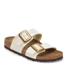 Women's Birkenstock, Sydney Luxe Buckle Sandal - Narrow Fit Sunset Stroll Metal Shine