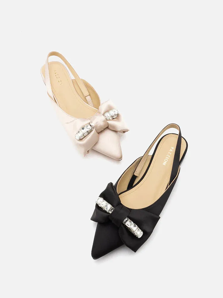 Norah Crystal Bow Embellished Slingbacks Giant Sneaker Slippers