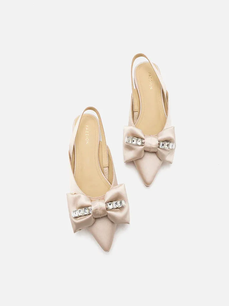 Norah Crystal Bow Embellished Slingbacks Sneakers Slippers