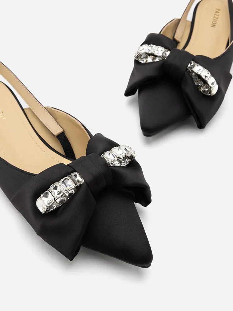 Slides From Walmart Norah Crystal Bow Embellished Slingbacks