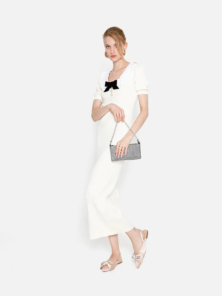 Socks To Wear With Slippers Norah Crystal Bow Embellished Slingbacks