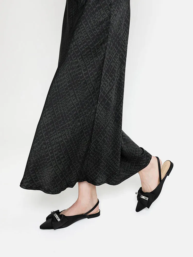 Slip Norah Crystal Bow Embellished Slingbacks