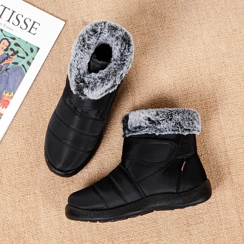 Tall Wedge Snow Boots OCW Women Winter Boots Orthopedic Warm Fur Snow Ankle Waterproof Non Slip Boots