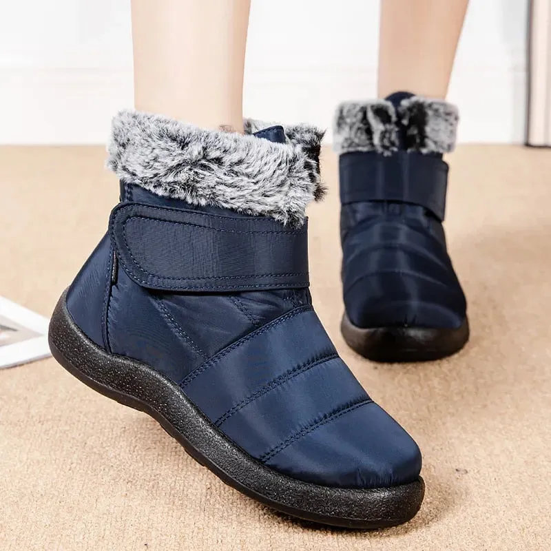 Snow Boots With Heels OCW Women Winter Boots Orthopedic Warm Fur Snow Ankle Waterproof Non Slip Boots