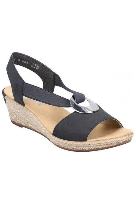 Chic Open-toe Shoes Light Footwear Rieker Womens Sandals 624H6 14 blue